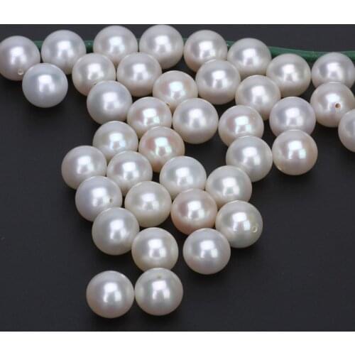 3A quality Natural Round Freshwater Pearl High Luster Half Drilled Round Pearl for Jewelry Making