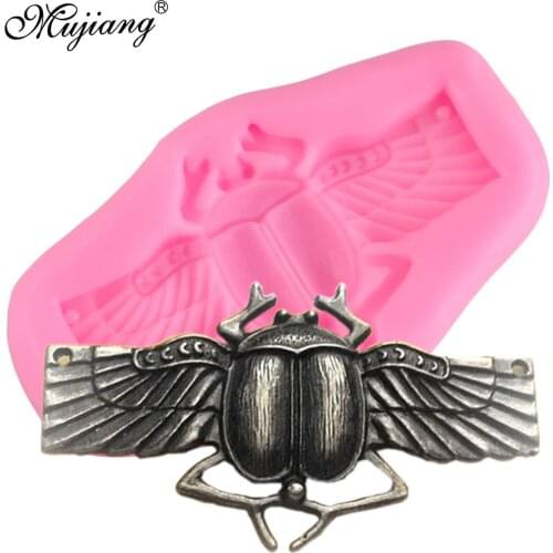 3D Scarab Beetle Silicone Mold Insect Cupcake Baking Fondant Cake Decorating Tools Chocolate Candy Gumpaste Mold Soap Clay Molds