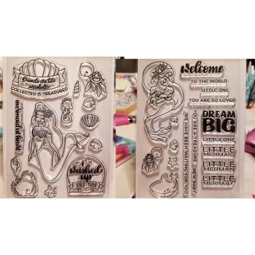 4x6 inch Mermaid Clear Stamps for DIY Scrapbooking Card Crafts Fun Decoration Transparent Stempels Silicone Seal