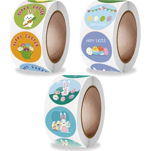 500PCS Handmade Crafts Decoration Label Easter Cute Animal Sticker Thank Children Reward Gift Wrapping Scrapbook Sticker