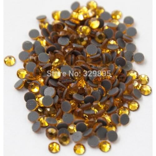 AAAA SS6-SS40 Topaz DMC HotFix Rhinestones Flatback Glass Iron-on For garment shoes bags scarf nail jeans Decorations