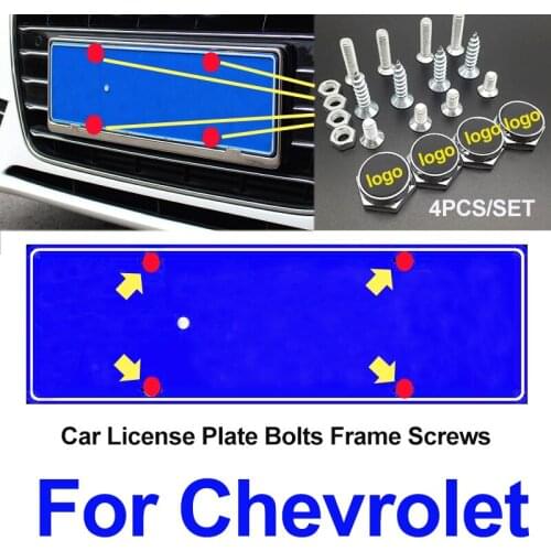 1set Car Styling Decoration License Plate Frames Screw Cap Covers for Lanos Orlando Captiva Lacetti Aveo Niva Cruze Accessory
