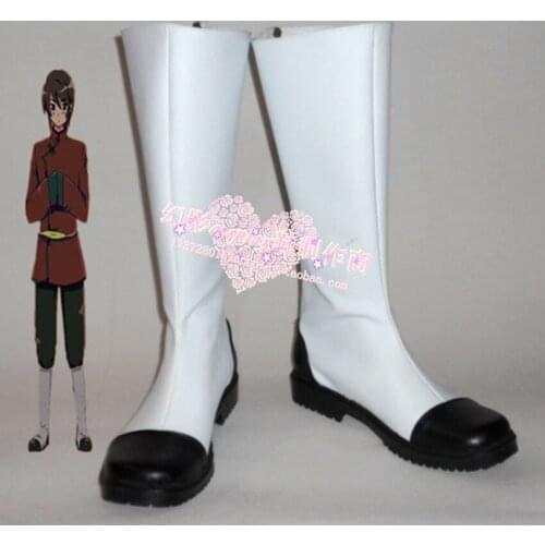 Axis Powers Hetalia HongKong White Long Cosplay Shoes Boots H016