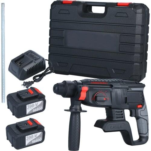 21V Brushless Heavy Duty 4 Function Rotary Hammer Drill SDS-plus Adjustabl Grip Handle 980 RPM Cordless Drill Demolition Kit