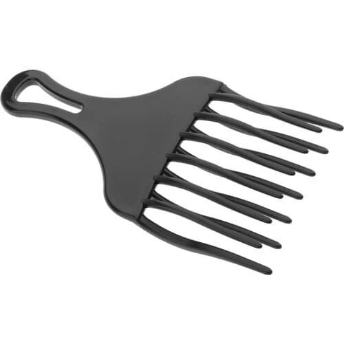 Friction Free High Low Gear Plastic Hairdressing Afro Hair Pick Comb Detangle Wig Braid Styling Lift Hairbrush Wide Tooth Black