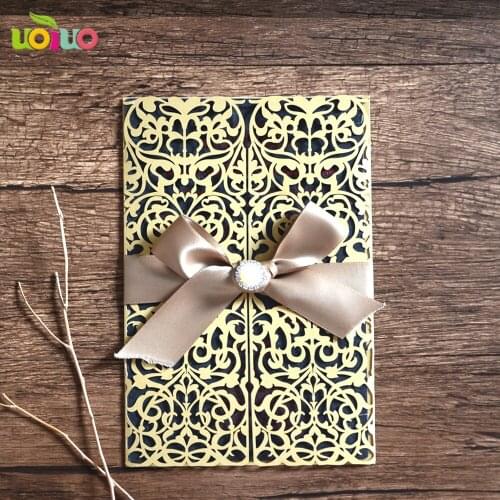 Fine Wedding Invitation Card Romantic Cards 10Pcs/pack Envelope Delicate Carved Pattern Invitations Party Decoration