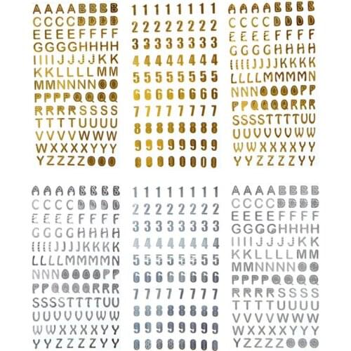 3 Pcs/set UV Epoxy Filling Material DIY Album Hand Account Sticker Alphanumeric Decorative Stickers