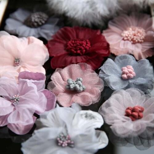 Artificial flowers handmade 3D flower patch clothing design materials applique