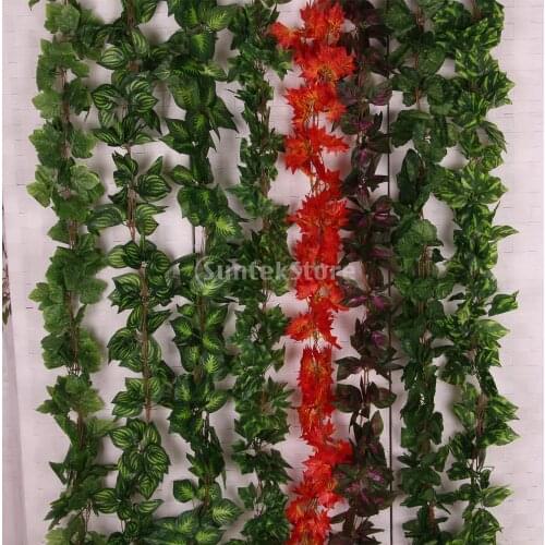 5Pcs 7.8Ft Artificial Leaf Garland Plants Wall Hanging Ivy Vine Foliage Home decor