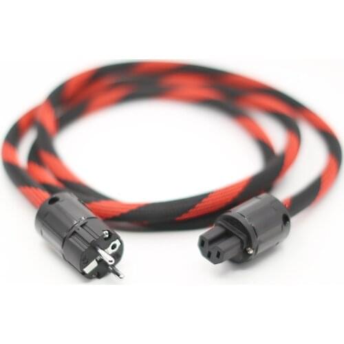 Power Cable 3 core silver plated Power Cord with EU Plug AC cable line hifi audio amp cable P-004E Plugs Power cable