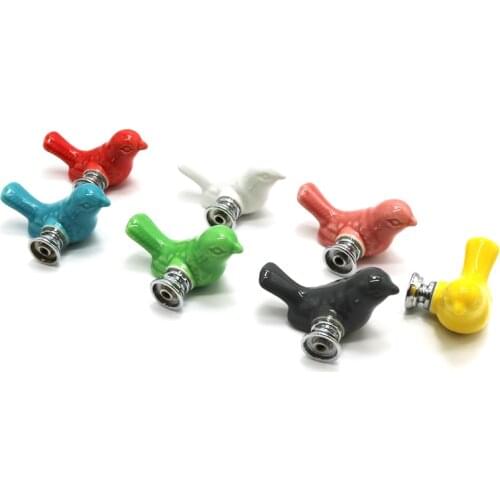 Ceramic Peace Dove Drawer Knobs 3D Cartoon Bird Cabinet Cupboard Handles Novelty Creative Fashion Furniture Handles Hardware