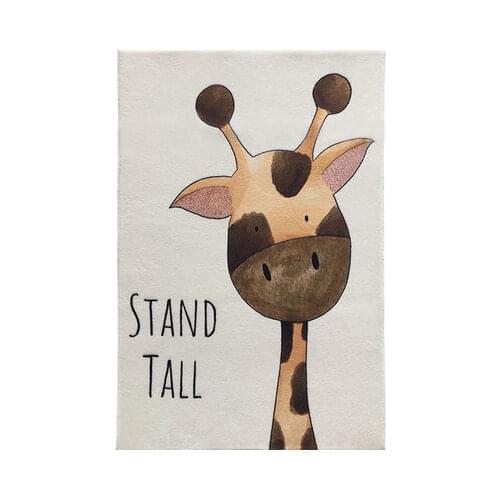 Nordic Children Cartoon Carpet Animal Lion Dinosaur Hippo Rectangular Living Room Bedroom Skid Mat