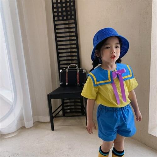Summer Toddler Girl Outfits Children Clothes Set Toddler Kids Short Sleeve Shirt Top and Shots 2Pcs Suit Child Clothing Shorts