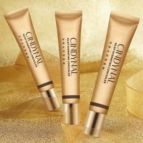 Small Golden Tube Silky Moisturizing Nourishing Concealer Foundation Cream To Cover Freckles Acne Spots And Dark Circles Makeup