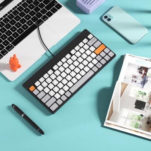 USB Wired Keyboard For Desktop PC Mini 78 Key Gaming Keyboards with Colorful Keycaps For Laptop Office Girl Gift Wire Keyboard