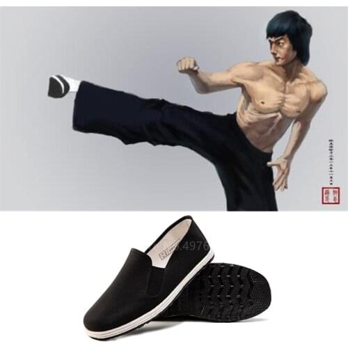 35-46 Chinese Beijing Cotton Shoes Men Male Bruce Lee Cosplay Costume Comfortable Sneaker Breathable Kung Fu Casual Cloth Shoes