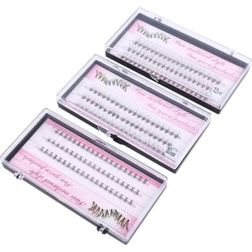 8/10/12mm 60 Bundle/Set False EyeLashes Extension Kits Individual Cluster Natural Long Grafted Fake Eyelashes Beauty Makeup Tool