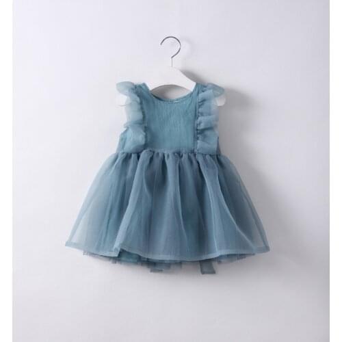 2018 New Toddler Girls Tulle Dresses Pink/Blue/White Pretty Tutu For Girl Baby Summer Dress Sleeveless Princess Party Wear TUTUs