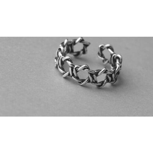 Personality Vintage Silver Color David Star Rings For Women Fashion Retro Antique Rings Bridal Wedding Jewelry Anillos