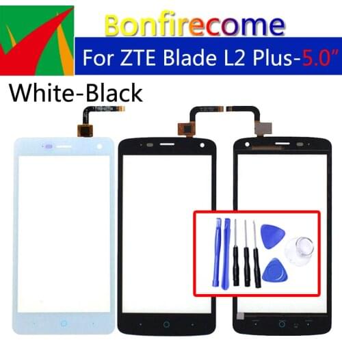For ZTE Blade L2 Plus L370 C370 L2Plus Touch Screen Panel Digitizer Sensor Front Glass Outer Touchscreen Replacement 5.0 inch
