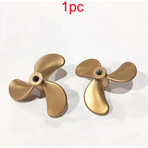1PC Full Immersion Zinc Alloy Propeller 3 Blades Dia 43.5mm Aperture 4mm H 17.5mm Paddle Props for RC Simulation Boat Model