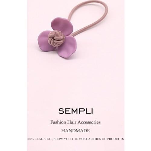 5 Colors Elastic Hair Bands Petal Flower Elasticity Women Girls Hairband Children Hair Accessories Adult Rubber Band Scrunchie