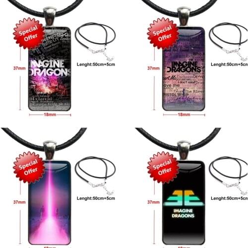 Special For Unisex Gift Imagine Dragons Bands Fashion Necklace Handmade Rectangle Shape Choker Necklace Jewelry Multi Designs