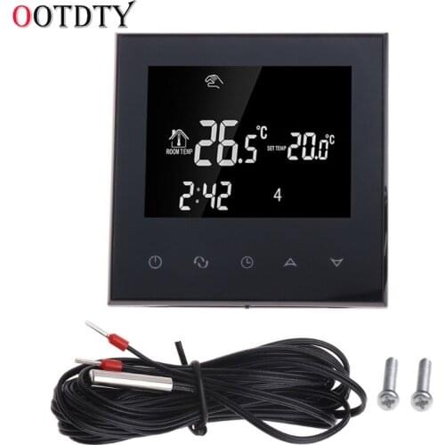 OOTDTY Thermoregulator Touch Screen Heating Thermostat for Warm Floor -Water- Electric Heating System Thermostat