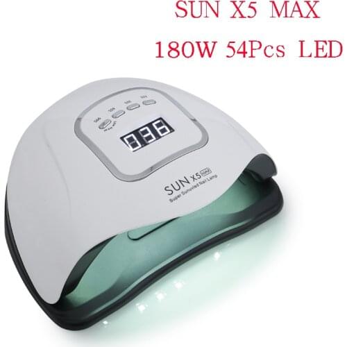 114W High Power SUN X7 MAX UV LED Lamp for Nail Dryer for Curing UV Gel Varnish Nail Tool With Four Gear Time Sensor LCD Display