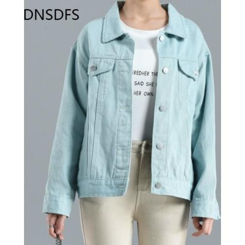 Solid Cotton Coat Women Jacket Casual Long Sleeve Jeans Coat Korean Fashion Slim Single Breasted Jackets Female Jassen Vrouw