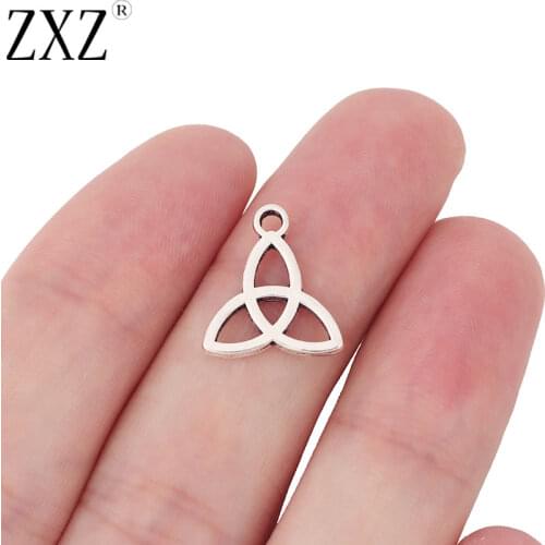 ZXZ 50pcs Tibetan Silver Celtics Knot Trinity Triquetra Charms Pendants Beads for Necklace Bracelet Jewelry Making Findings