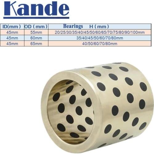 1PC JDB 45mm MPBZ linear graphite copper set bearing copper bushing oil self-lubricating MPBZU bearing