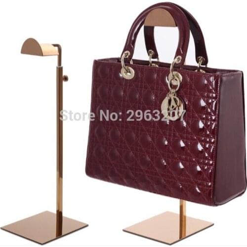 10pcs black/rose gold metal handbag display stand adjustable women handbag display stand bag holder rack