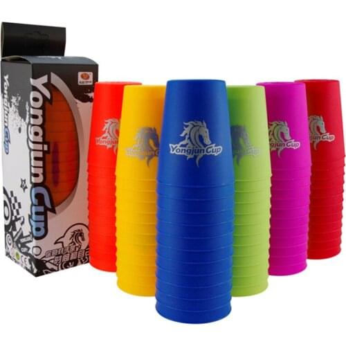 12pcs/Set Sport Stacking Cups Antistress Toy Horse Head Flying Saucer Racing Speed Cup Adult Kids Fidget Puzzles Toys