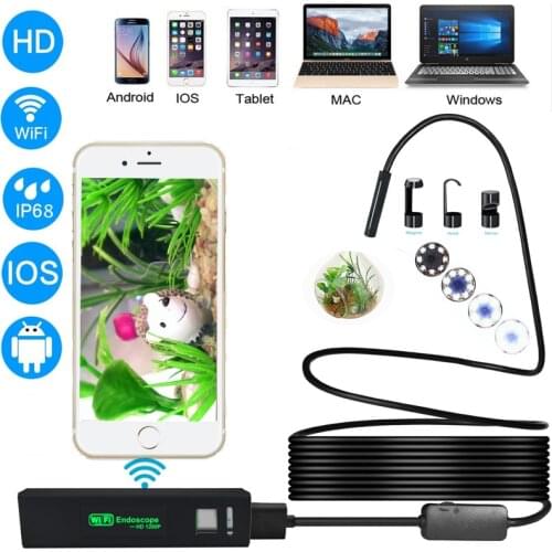 1200P 8mm USB Android Smartphone Wifi Endoscope IP68 Waterproof Flexibble Camera Inspection Borescope Endoscope For IOS MAC PC
