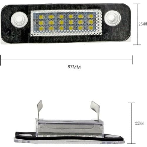 2Pcs 12V 18 LED Car License Plate Light White Number Plate Lamps Light SMD For Ford Fusion for Mondeo/MK2 for Fiesta MK5 MOLE