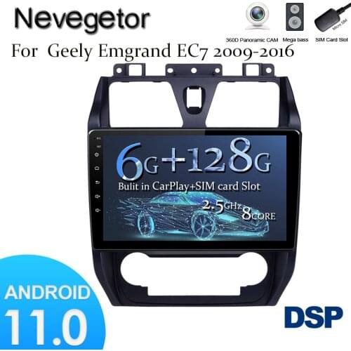 6G+128G DSP Android 11 2Din 4G NET Car Radio Multimedia Video Player for Geely Emgrand EC7 EC715 EC7-RV EC718 2012 -2014 carplay