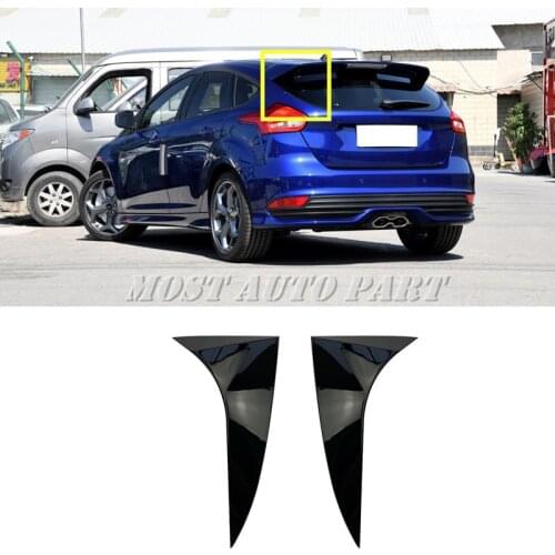 ABS plastic Black Rear Window Spoiler Side Wing Cover For Ford Focus Hatchback 2014-2018 2pcs Car Decoration Car Trim