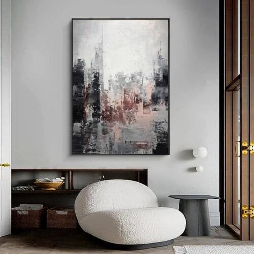 Abstract Large Gray Posters and Prints Canvas Painting Nordic Modern Wall Art Pictures for Living Room Home Decoration Cuadros