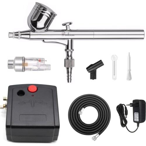 Dual Action Airbrush Compressor Kit Air-Brush Paint Spray Gun Sandblaster Sandblast Gun for Cake Art Car Model Tattoo Nail