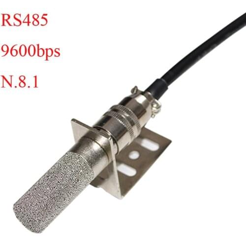 Temperature and humidity transmitter sensor RS485 9600bps n.8.1 -30~80'C 0-100%RH signal captor with metal case with bracket