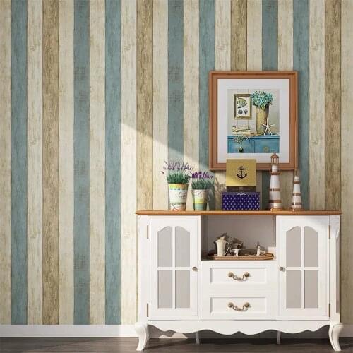 Wood stripe wallpaper brick 3d wallpapers self adhesive for bedroom living room home decor kids room wall sticker pink blue grey