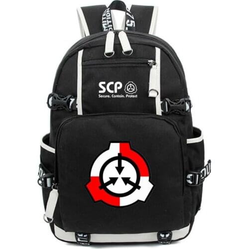 Fahsion SCP Special Containment Backpack Procedures Foundation School Bags Laptop Shoulder Travel Bag Teenagers Mochilas