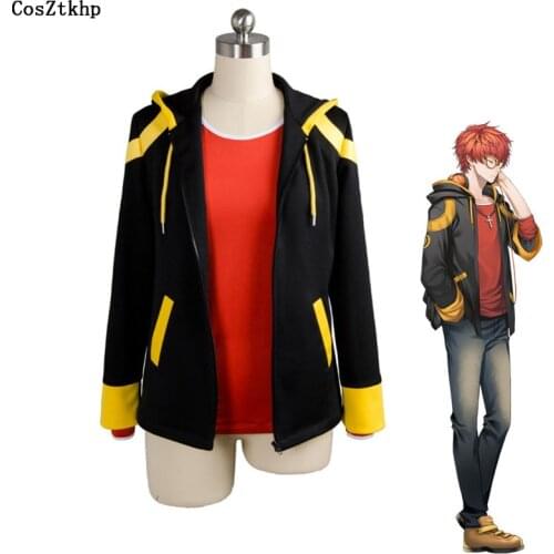 Games Mystic Messenger 707 Cosplay Coat Shirt Costume EXTREME Saeyoung/Luciel Choi 7 Hoodies Sweatshirts Outfit Men Boy