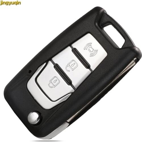 Jingyuqin 3 Button Flip Remote Key Shell For Ssangyong Korando New Actyon C200 2016 2017 Switchblade Folding Car Key