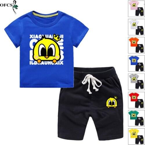 Hot Baby Boys Girls Summer Clothing Set Infant Clothes Suit Childrens Short Sleeve T-shirt + Beach Shorts Kids Homewear Outfits