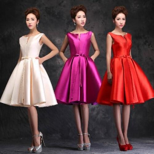Short Bridesmaid Dresses Summer style New 2018 fashion red formal long design elegant logon vestidos dresses gown evening dress