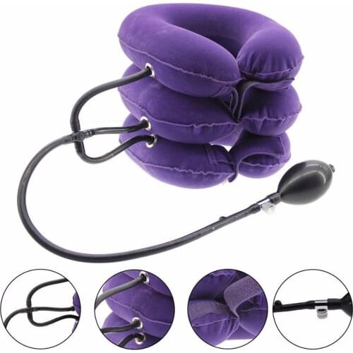 Massage Pillow for Neck Spine Cervical Neck Traction Device Inflatable 3 Layers Pain Spine Headache Comfortable Air Neck Support