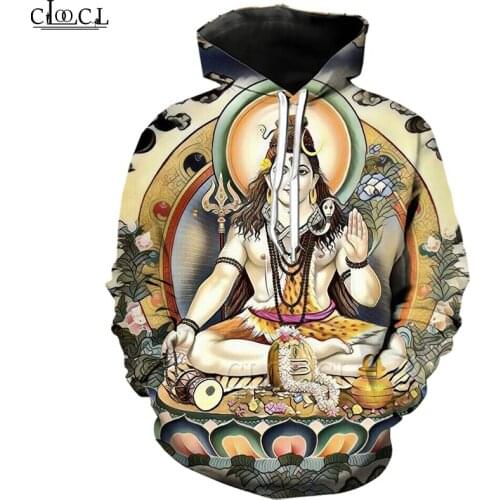 CLOOCL Hindu God Lord Shiva Hoodie Mens Womens 3D Print Long Sleeve Sweatshirt Fashion Casual Hot Selling Hooded Pullovers