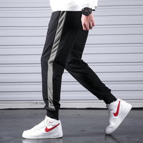 Men Sport Pants Fitness Side Stripe Mens Sportswear Joggers Pants Cotton Running Male Gyms Trousers Sweatpants